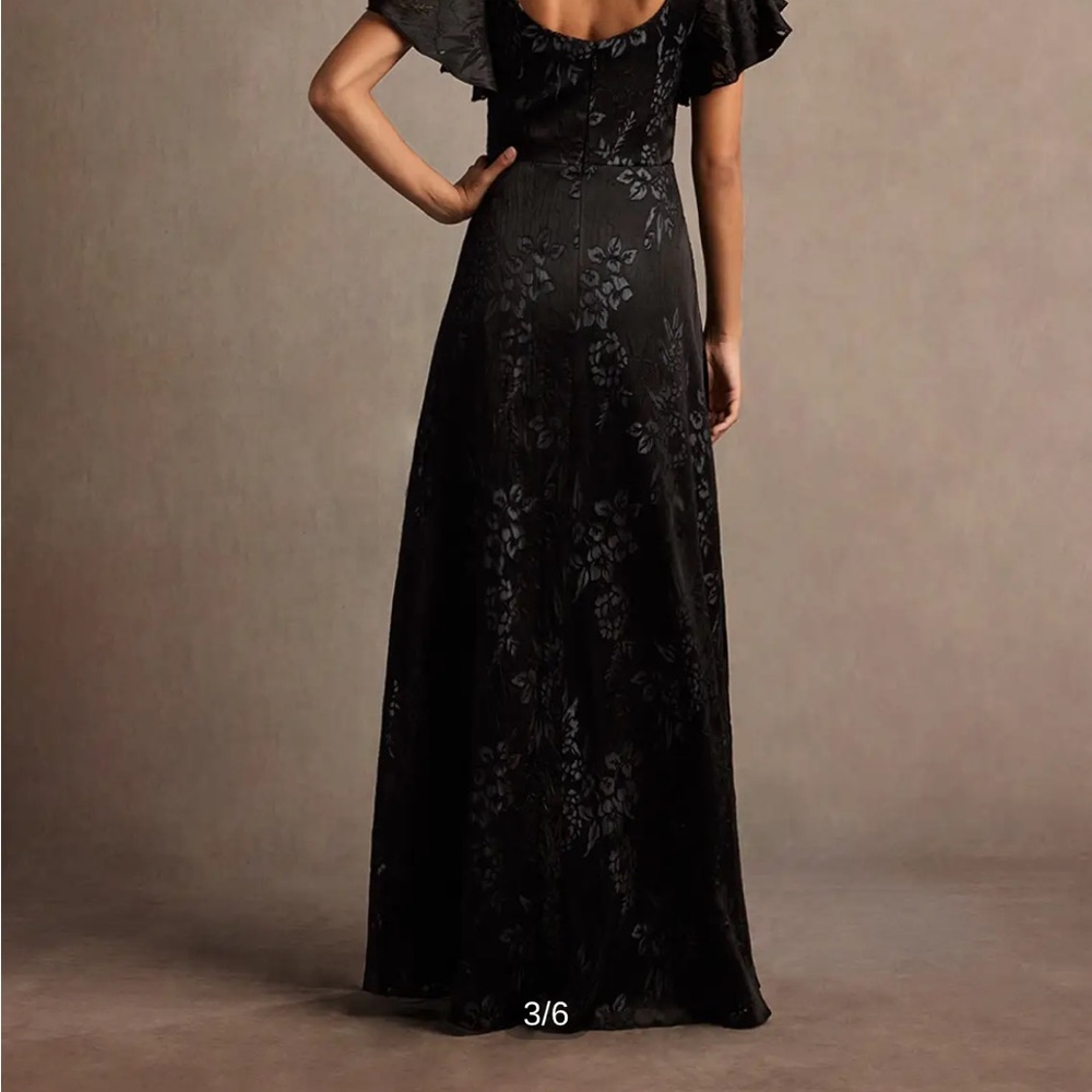 Azazie Vicky Black Burnout Slate Maxi Dress - Picture 3 of 10